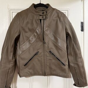 dainese Santa Monica Lady Leather Motorcycle Jacket Light brown Size 44 Small
